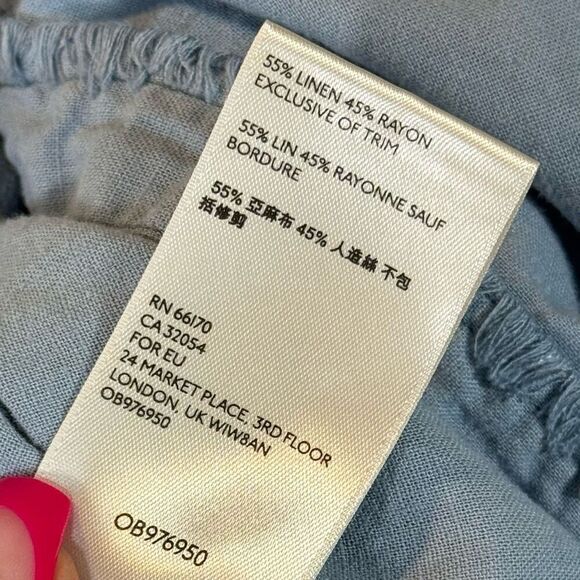 Free People We The Free Keep It Simple Blue Button Down Babydoll Style Shirt XS - Picture 7 of 11